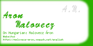 aron malovecz business card